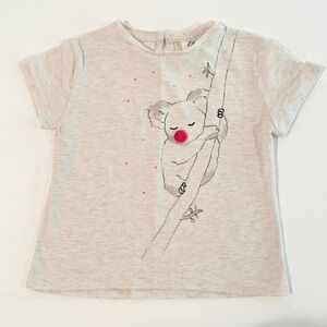 Zara‎ 9-12m koala pompom top